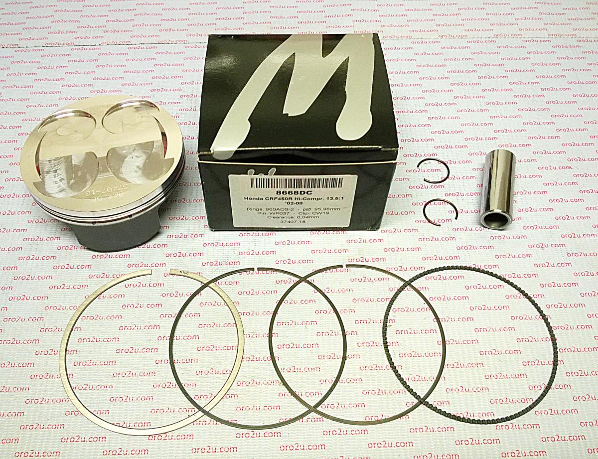 Piston Kit 02-08 CRF450R Hc 96, Forged Wossner 8668DC