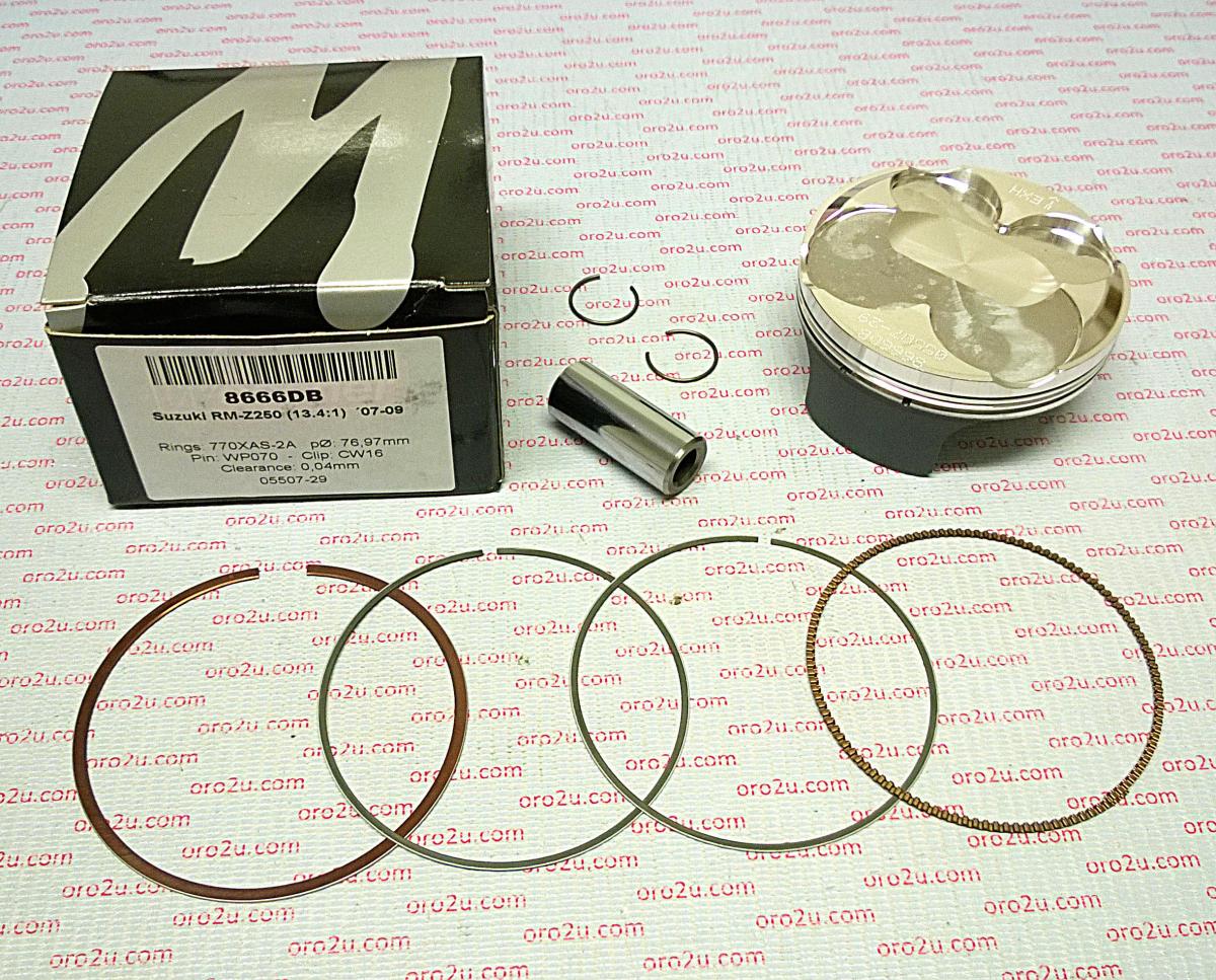 Piston Kit 07-09 RMZ250 77.00, Wossner 8666DA Suzuki 12111-10H20-0F0