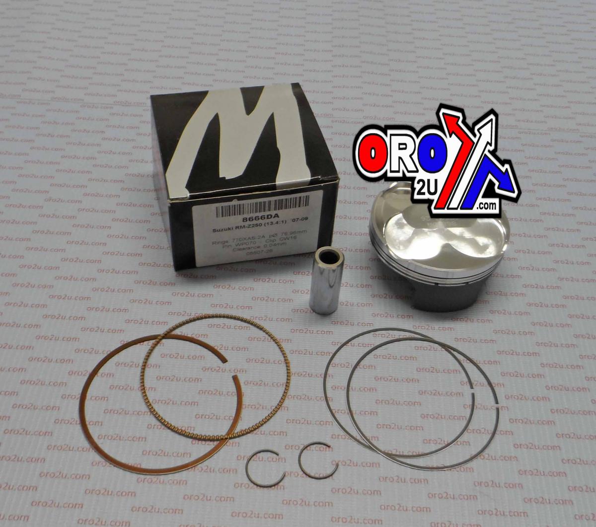 Piston Kit 07-09 RMZ250 77.00, Wossner 8666DA Suzuki 12111-10H20-0F0