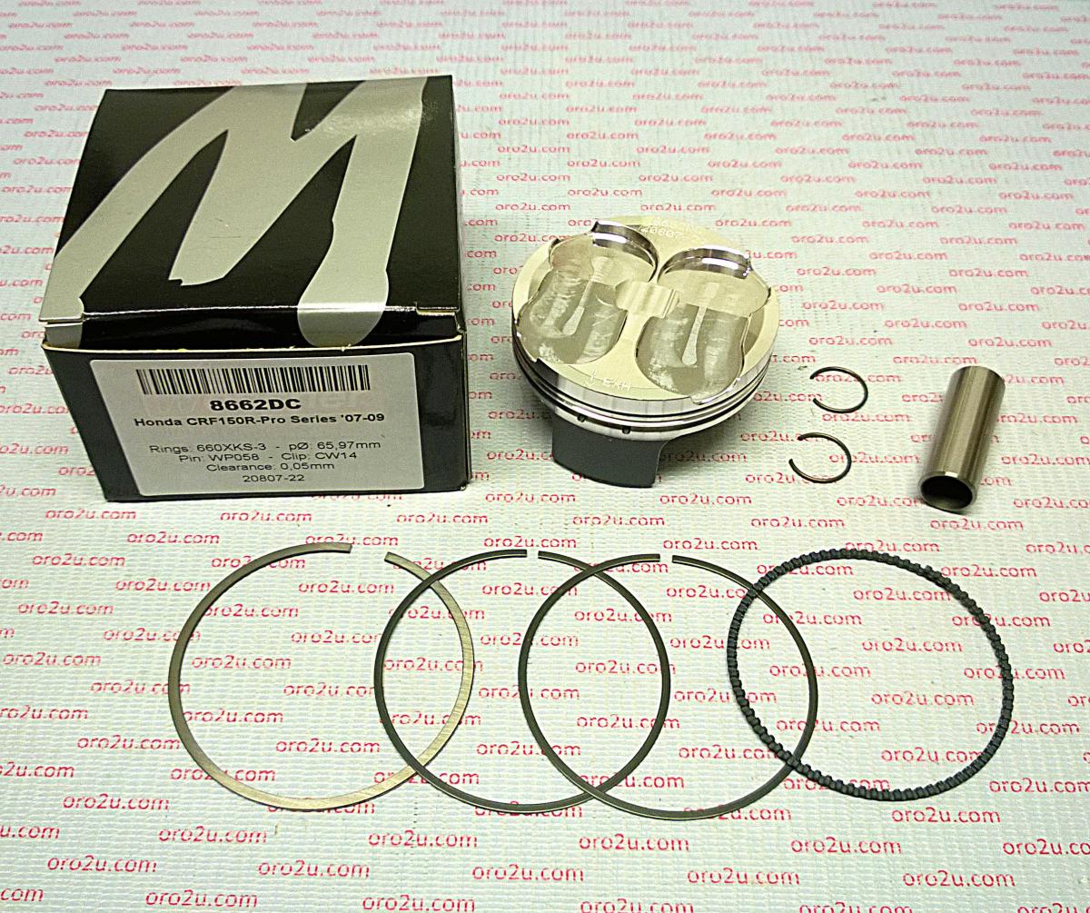 Piston Kit 07-09 CRF150R 66 Hc, Wossner 8662DA 12.5:1 Comp, 13101-KSE-670
