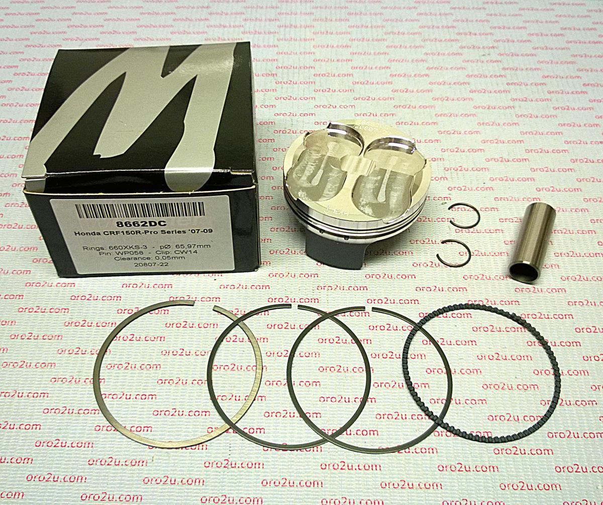 Piston Kit 07-09 CRF150R 66 Hc, Wossner 8662DB 12.5:1 Comp
