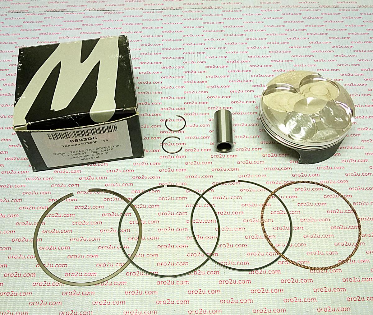 Piston Kit 14-15 YZF250 77.02, Forged Wossner 8893DC