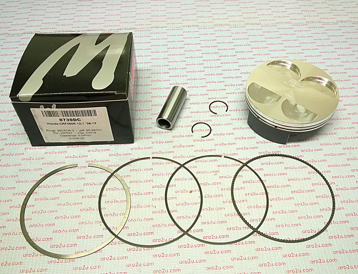 Piston Kit 09-12 CRF450R 96 Hc, Wossner 8768DC Honda Forged