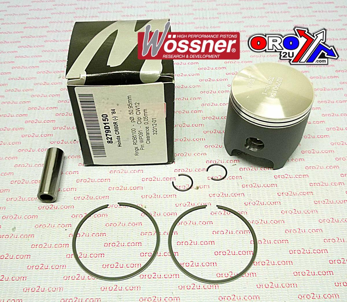 Piston Kit 1984 CR80 51.00, Wossner 8279D150