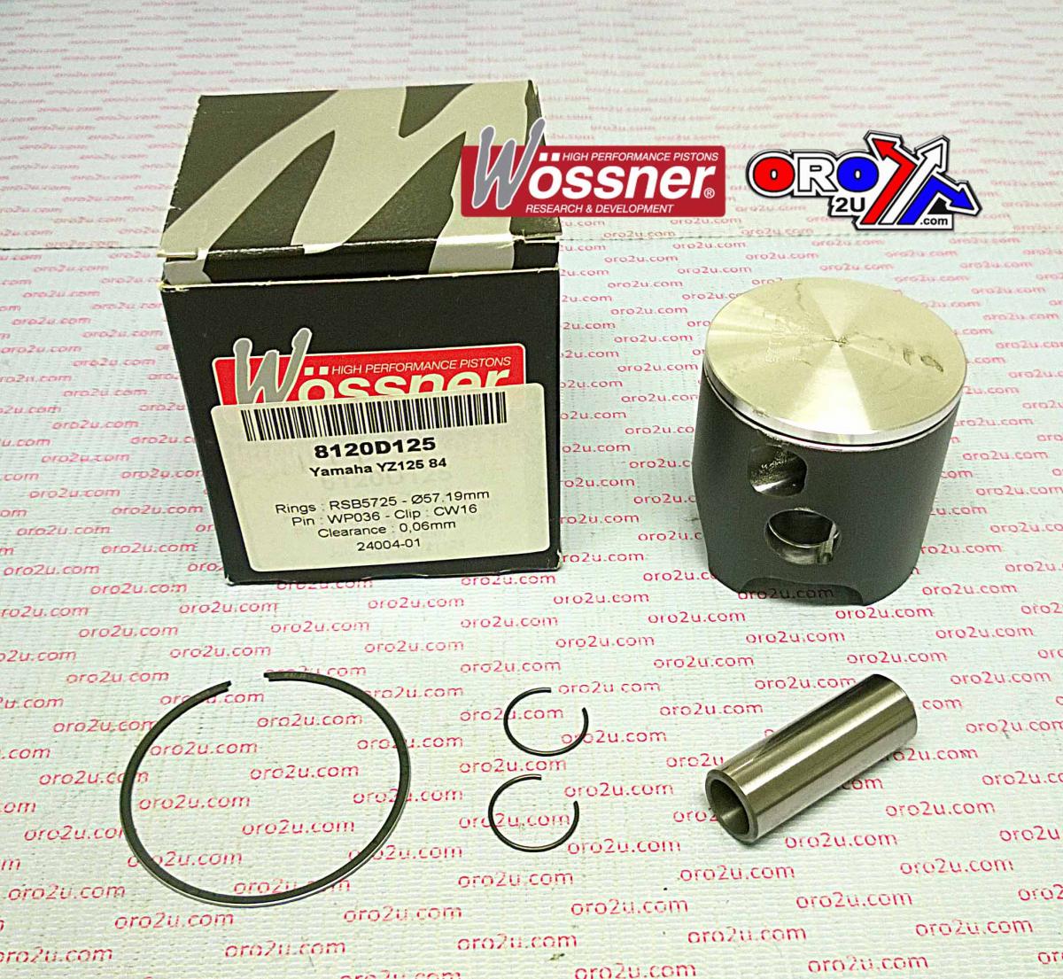 Piston Kit 1984 YZ125 56.00, Wossner 8120DA Yamaha MX