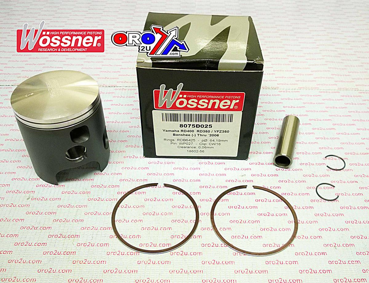 Piston Kit 87-08 YFZ350 64.75, Wossner 8075D075 Yamaha ATV