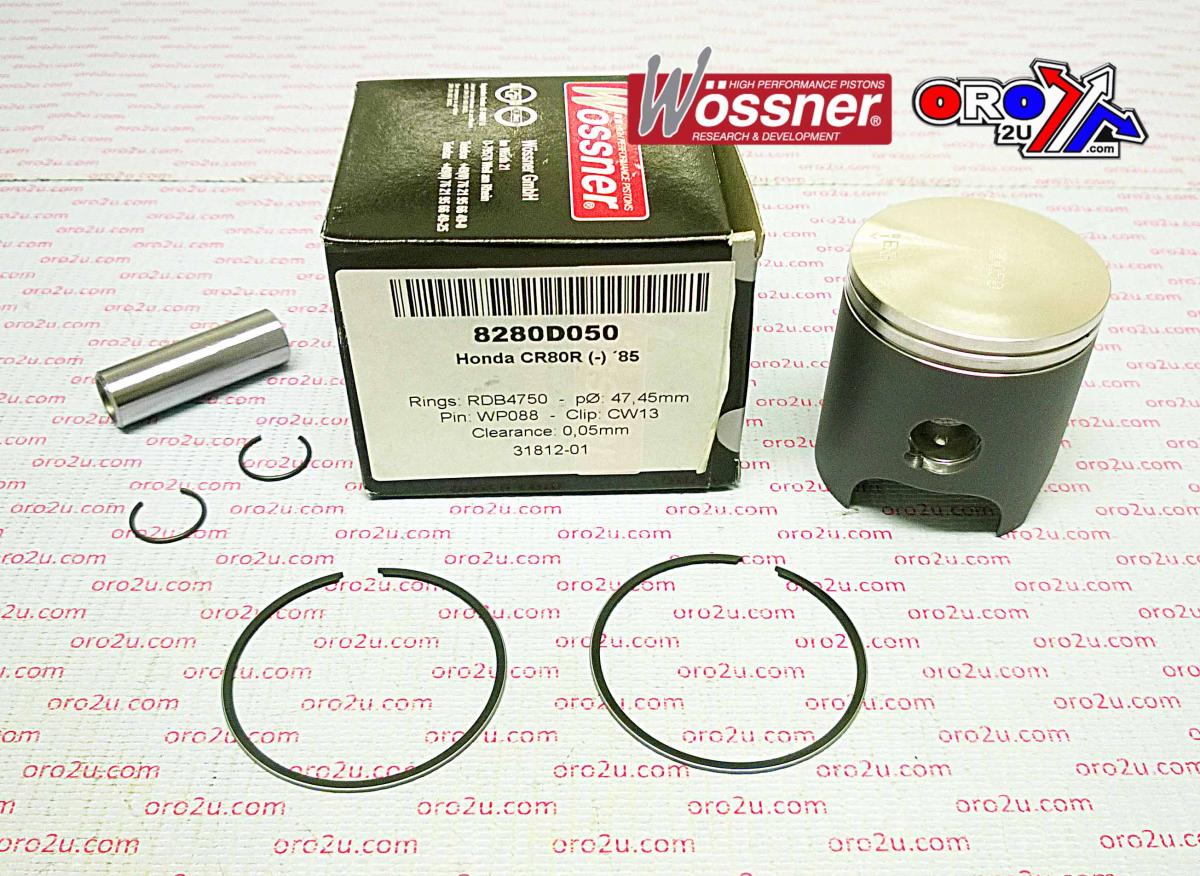 Piston Kit 1985 CR80 47.50, Wossner 8280D050