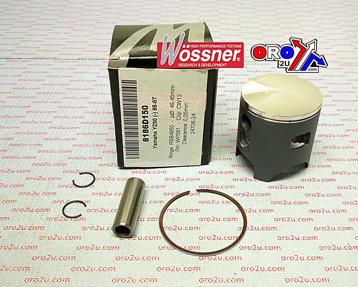 Piston Kit 85-87 YZ80 48.50, Wossner 8186D050 Yamaha MX