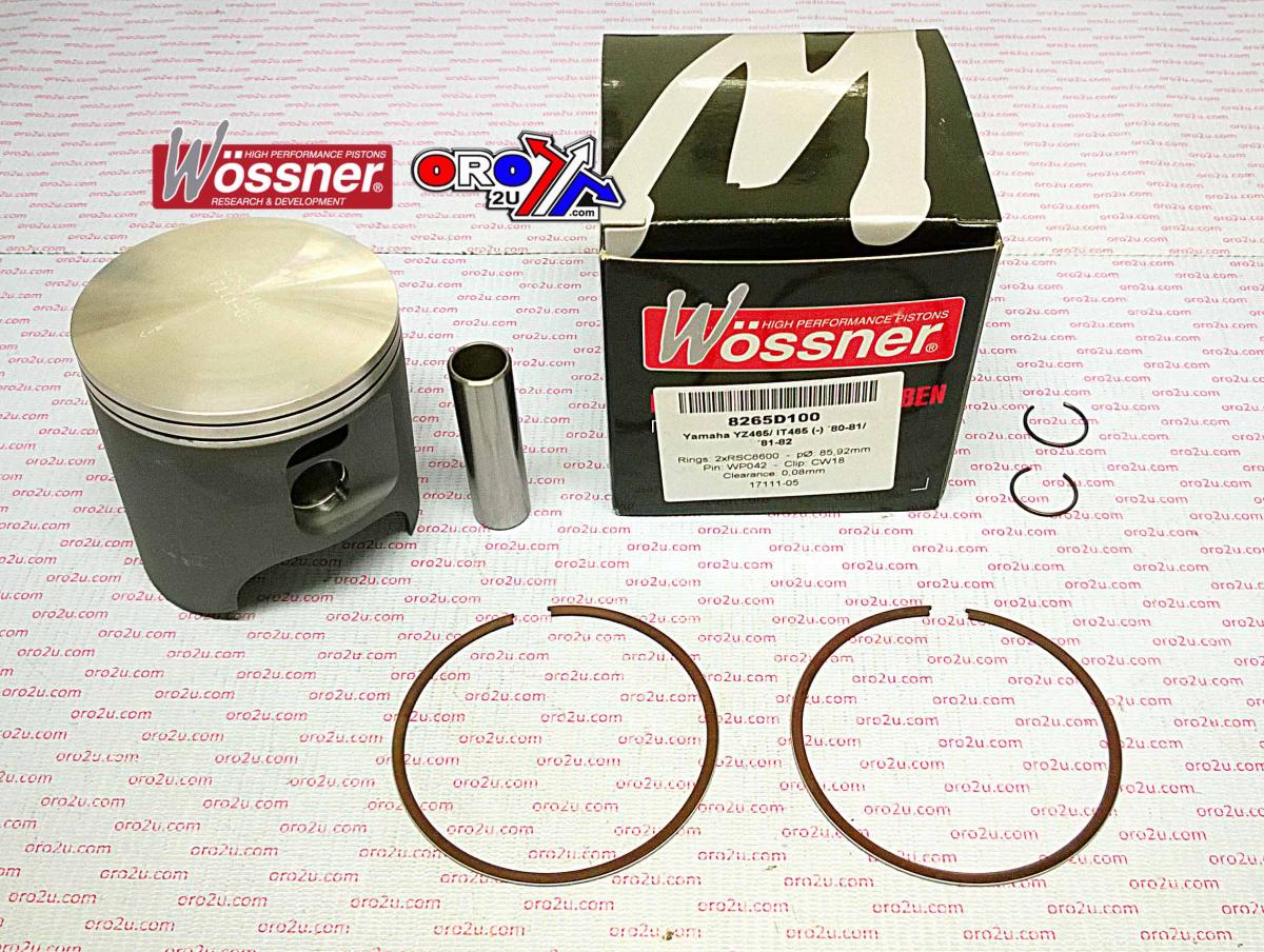Piston Kit 80-82 YZ IT465 86.0, Wossner 8265D100 Yamaha