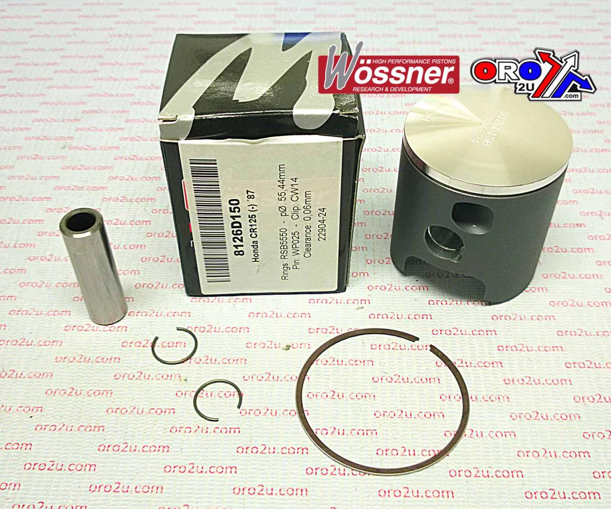 Piston Kit 1987 CR125 55.50, Wossner 8126D150 Honda MX