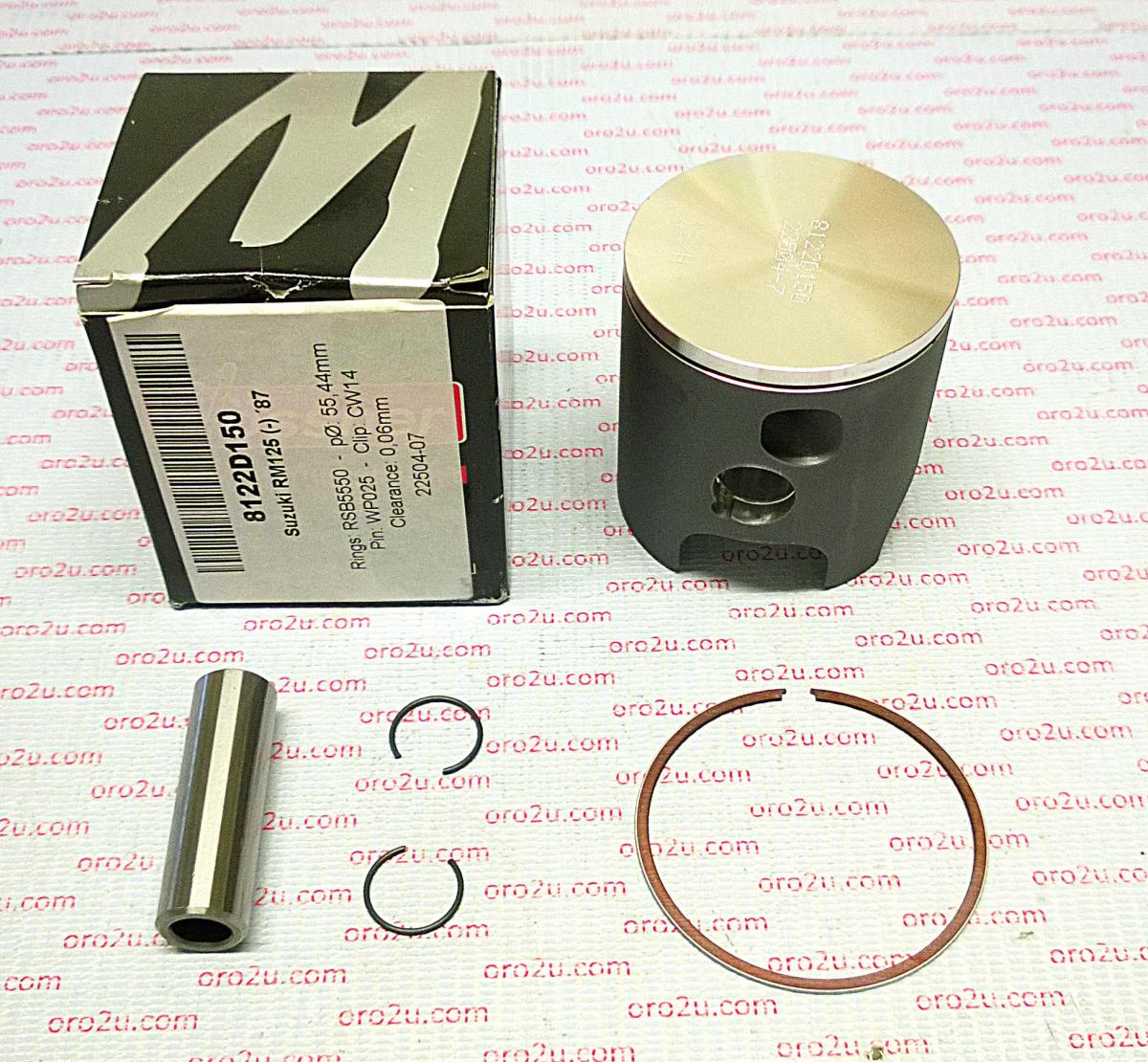 Piston Kit 1987 RM125 54.50, Wossner 8122D050 Suzuki MX 12110-01B38-0F0