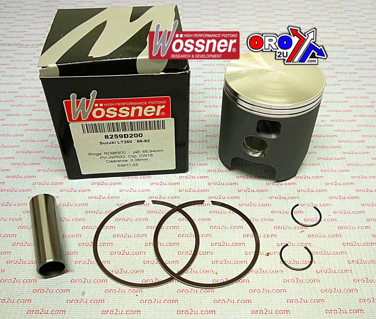 Piston Kit 88-92 LT250 67.50, Wossner 8259D050 Suzuki ATV