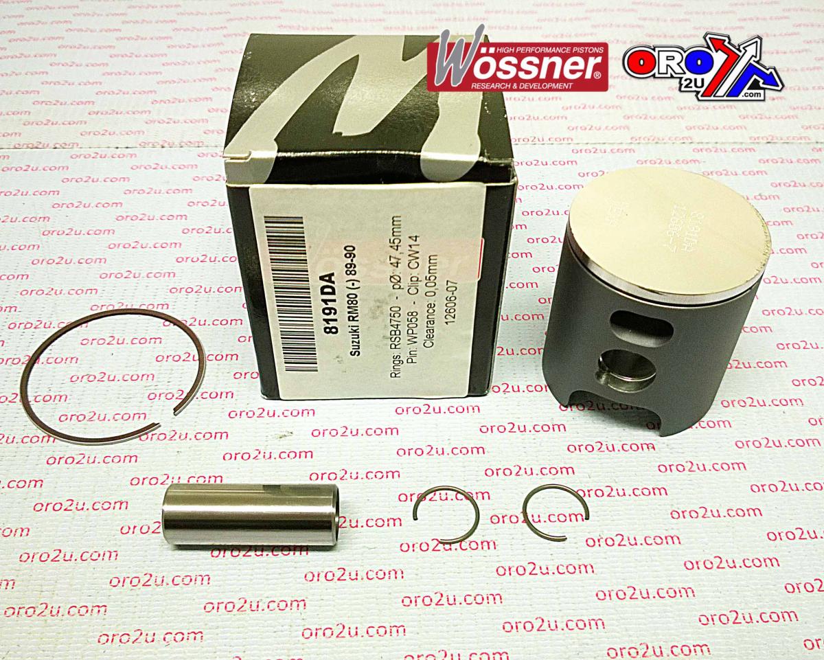 Piston Kit 89-90 RM80 48.50, Wossner 8191D100 Suzuki MX