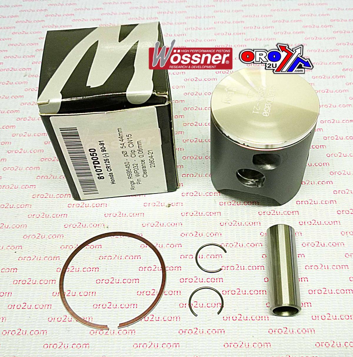 Piston Kit 90-91 CR125 55.00, Wossner 8107D100 Honda MX