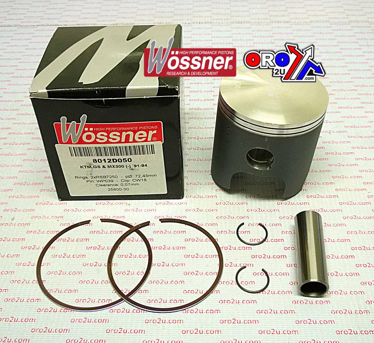 Piston Kit 91-94 KTM300 72.00, Wossner 8012DA Forged 54630015044