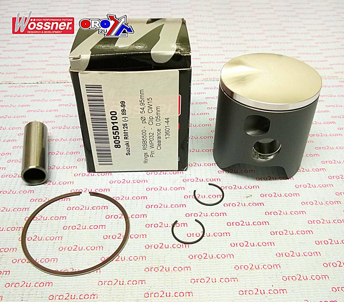 Piston Kit 89-99 RM125 54.00 B, Wossner 8055DB Suzuki MX