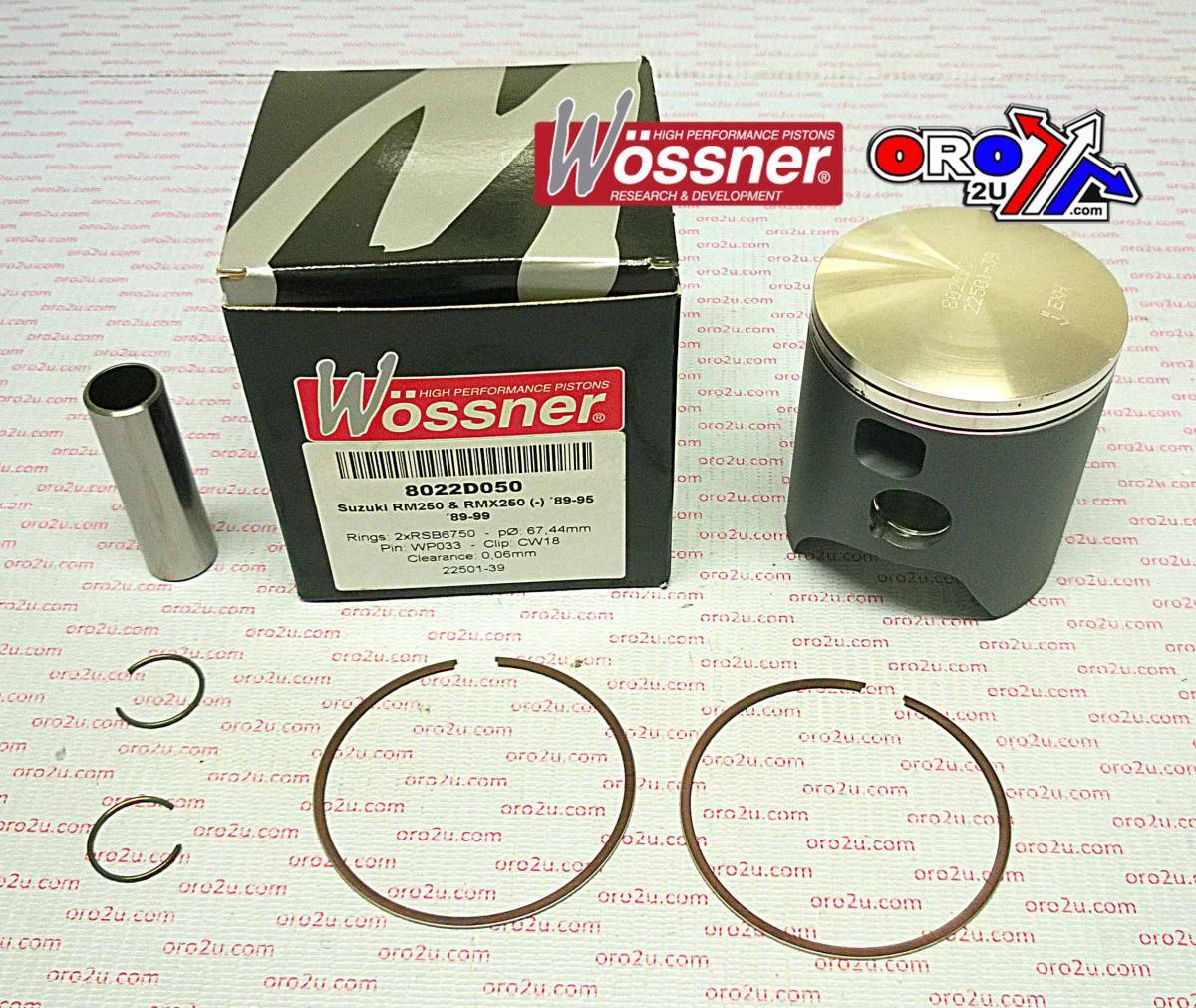 Piston Kit 89-95 RM250 68.00, Wossner 8022D100 Suzuki MX