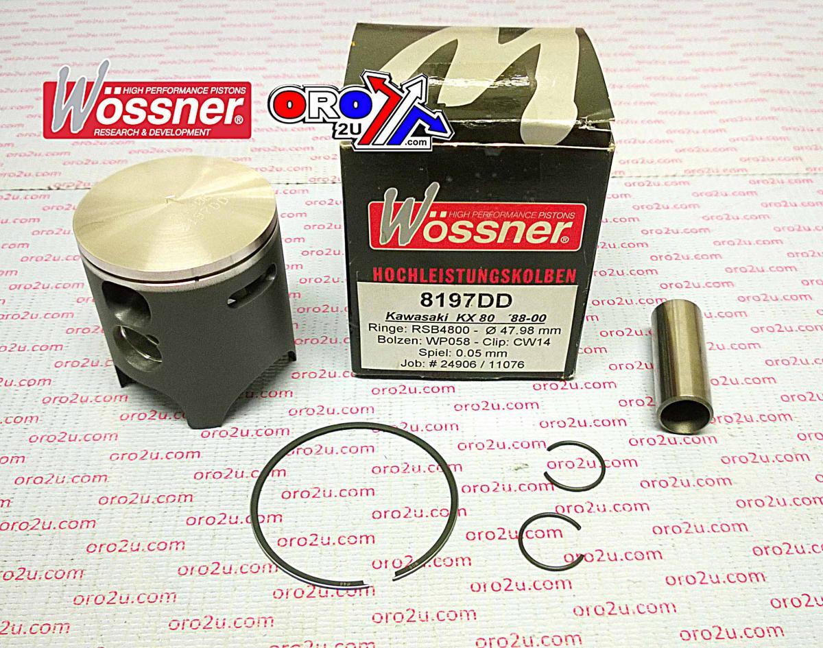 Piston Kit 88-00 KX80 53.00, Wossner 8197D500 Kawasaki MX