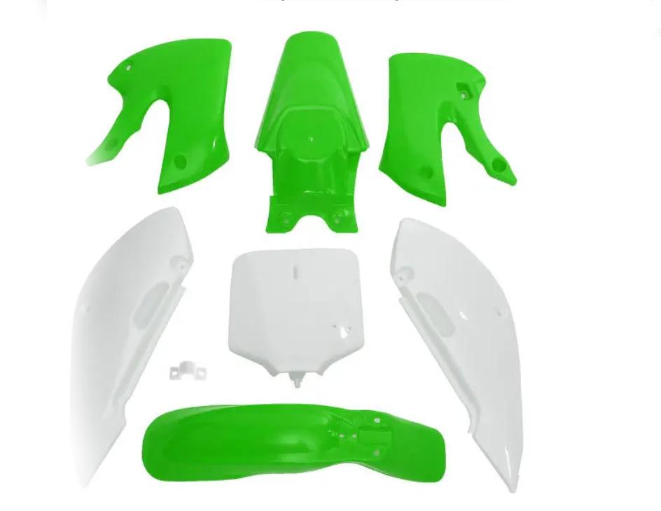 PLASTIC KIT 2002-2020 KAWASAKI KLX 110 OEM GREEN WHITE HX SJ005