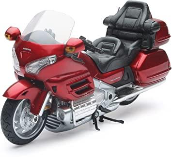 MODEL DIE CAST HONDA GOLD WING, RED AND BLACK, SCALE 1:12, NEWRAY 57253A, ROAD