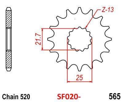 Dirt Racing Front Sprocket 14T [JTF565.14]