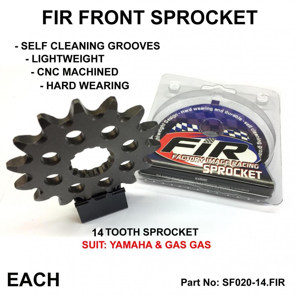 Factory Image Racing Front Sprocket Groove & Light JRF565, JTF565.1.14 SF565-14