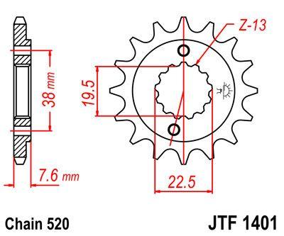 Dirt Racing Front Sprocket 14T [JTF1401-14]