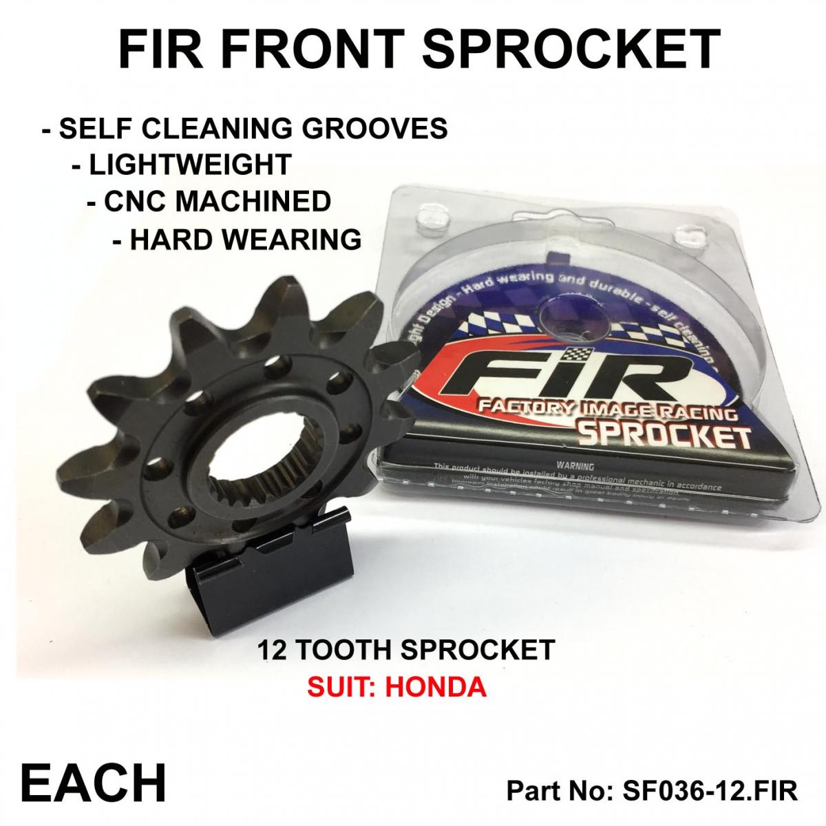Factory Image Racing Front Sprocket Groove & Light JTF1323, JTF1323.1.12