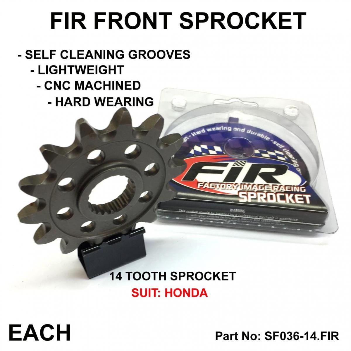 Factory Image Racing Front Sprocket Groove & Light JTF1323, JTF1323.1.14