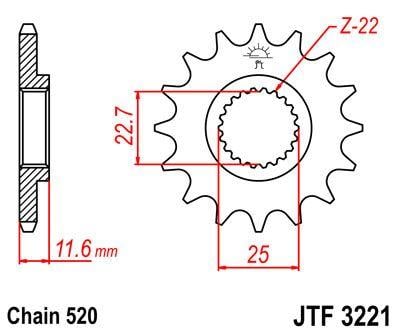 Dirt Racing Front Sprocket 12 [JTF3221.12] Polaris, AT-03274