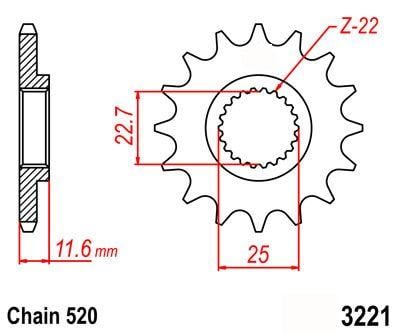 Dirt Racing Front Sprocket 13[JTF3221.13] Polaris, AT-03275