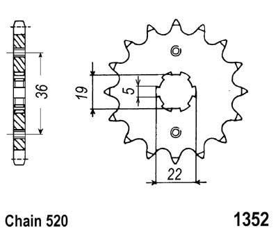Dirt Racing Front Sprocket 14 [JTF1352.14] 520