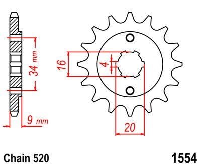 Factory Image Racing Front Sprocket 12 [JTF1554.12] 520