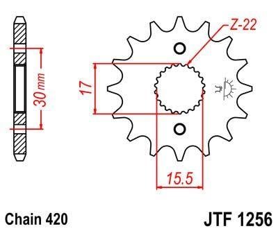 Factory Image Racing Front Sprocket Groove & Light, Front Sprocket 14 [JTF1256.14] 420