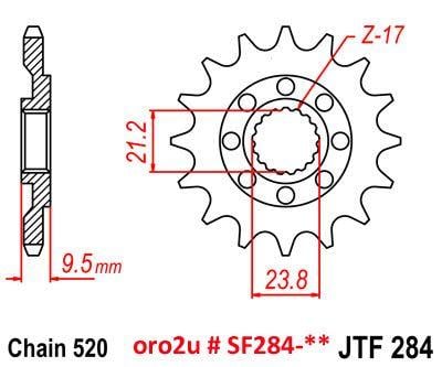 Mtx Parts Front Sprocket 284 Raptor Light & Self Cleaning 10B-ML4-14