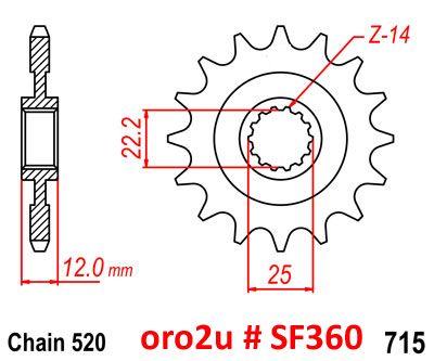 Dirt Racing Front Sprocket 13 [JTF715.13] 520, Gas Gas