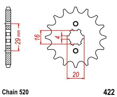 Dirt Racing Front Sprocket 12 [JTF421/422.12] 520