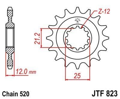 Dirt Racing Front Sprocket 15 [JTF823.15] 520