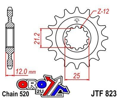 Front Sprocket JTF823 520 Jt. JTF823.16