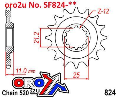 Dirt Racing Front Sprocket 13 [JTF824.13] 520