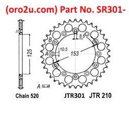 Dirt Racing Rear Sprocket Steel 52 [JTR301/210.52] 520, Double Drilled JTR301, JTR210