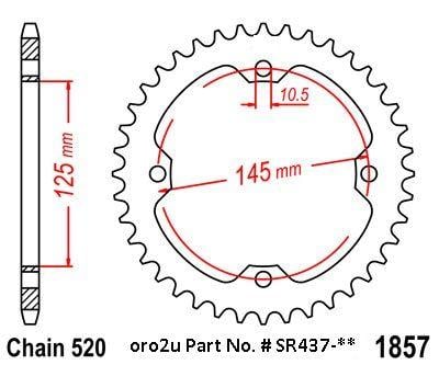 Dirt Racing Rear Sprocket Steel 41 [JTR1857.41] 520 AT-31541