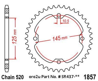 Factory Image Racing Rear Sprocket Steel 42 [JTR1857.42] 520