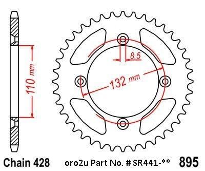 Mino Rear Sprocket Alloy Black, 25-741-49 Black KTM 85SX, 105SX, 85XC, 105XC