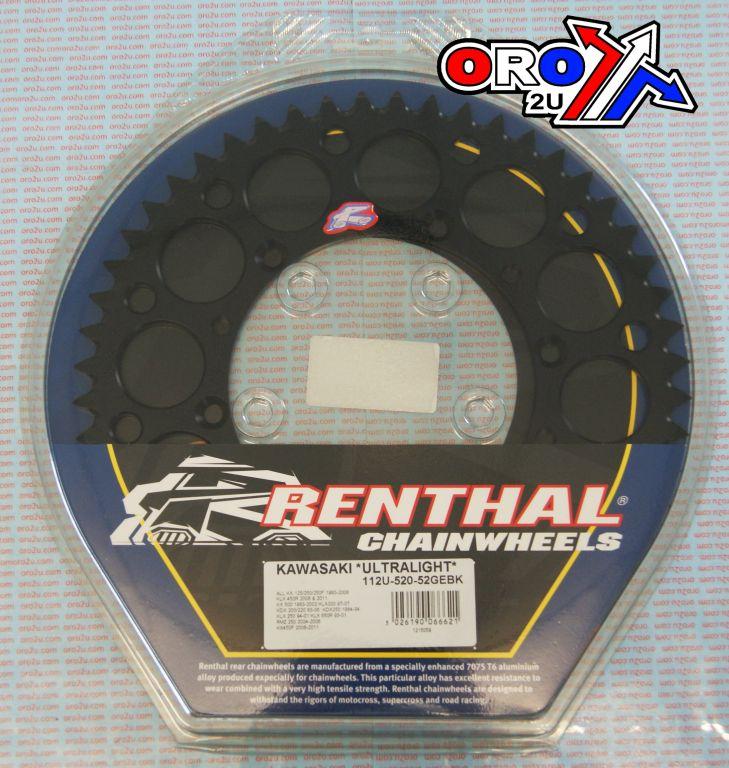 Rear Sprocket Alloy Renthal, Ultralite 112U-520-52GEBK Black