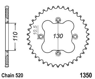 Dirt Racing Rear Sprocket 42 [JTR1350.42] 520