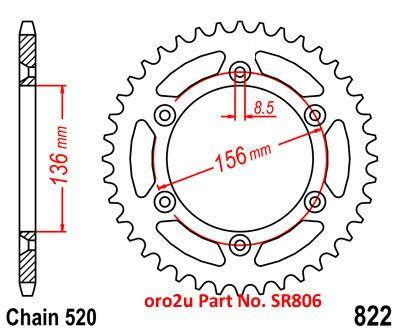 Dirt Racing Rear Sprocket Steel 48 [JTR822.48] 520