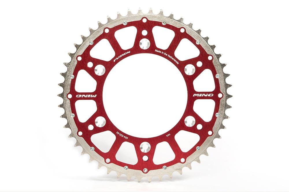 Mino Rear Sprocket Fusion 2-RING, 23-316-520-49 Red Steel/Alloy