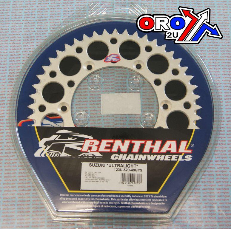 Rear Sprocket Alloy Renthal, Ultralite 123U-520-48GYSI Silver