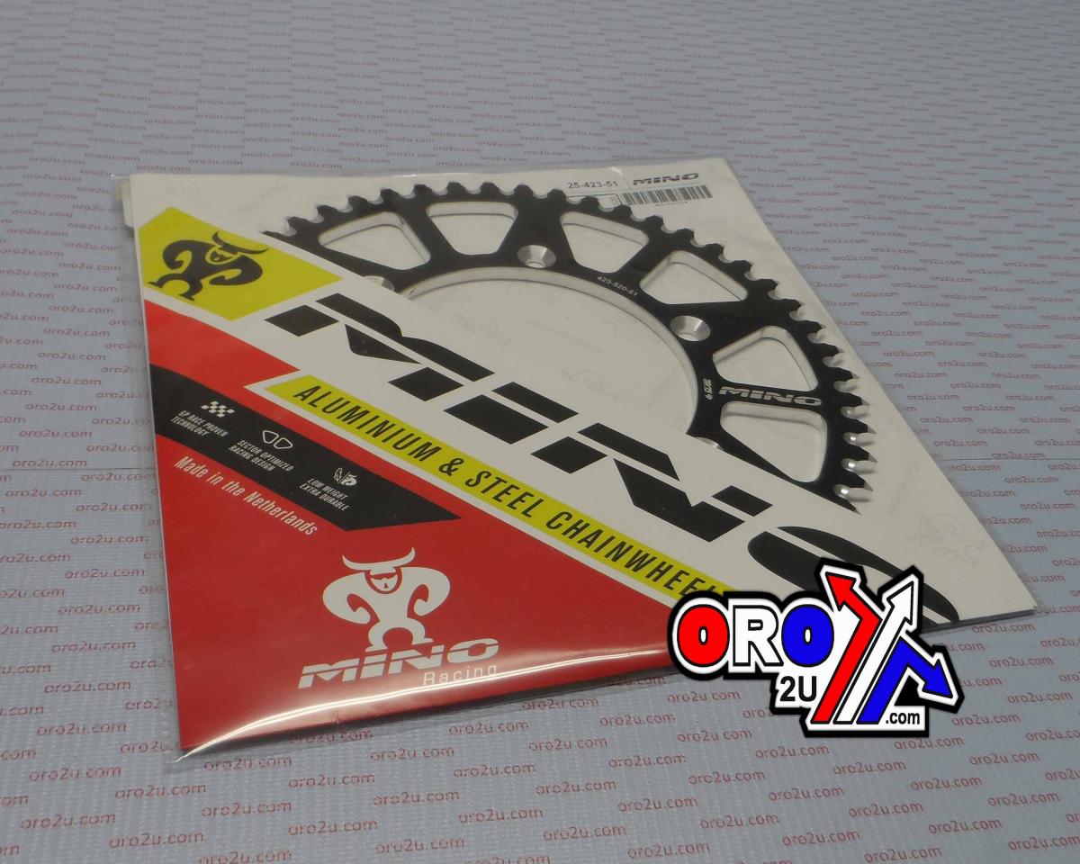 Mino Rear Sprocket Alloy Black, 25-423-520-51 Black JTR808